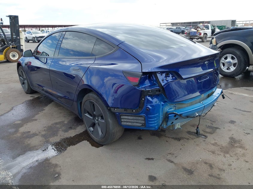 2023 Tesla Model 3 VIN 5YJ3E1EA3PF585576 IAAI salvage auction — RIGHT REAR, Salvage Title, sold $8,000 on 2026-08-03 (photo 3)