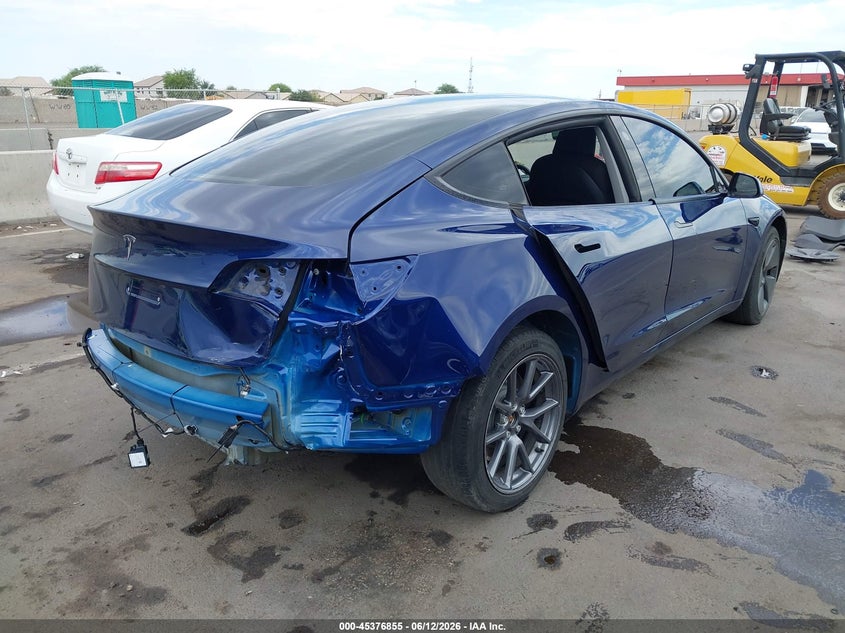 2023 Tesla Model 3 VIN 5YJ3E1EA3PF585576 IAAI salvage auction — RIGHT REAR, Salvage Title, sold $8,000 on 2026-08-03 (photo 4)