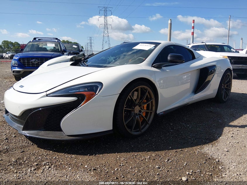 2016 Mclaren 650s VIN SBM11FAA3GW006112 IAAI salvage auction — FRONT END, Clear (Indiana), sold $75,250 on 2026-08-05 (photo 2)