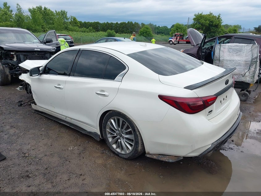 2018 Infiniti Q50 VIN JN1EV7AR2JM445074 IAAI salvage auction — FRONT END, Salvage Title, sold $1,425 on 2026-07-16 (photo 3)