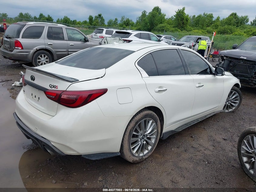 2018 Infiniti Q50 VIN JN1EV7AR2JM445074 IAAI salvage auction — FRONT END, Salvage Title, sold $1,425 on 2026-07-16 (photo 4)