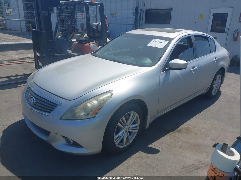 2013 Infiniti G VIN JN1CV6AR8DM350119 IAAI salvage auction — NORMAL WEAR, Clear (North Carolina), sold $1,200 on 2026-07-16 (photo 2)