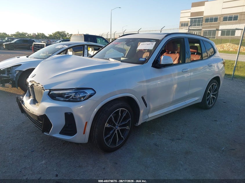 2022 BMW X3 VIN 5UX43DP09N9K73557 IAAI salvage auction — FRONT END, Original (Texas), sold $9,700 on 2026-07-21 (photo 2)