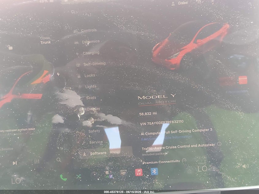 2023 Tesla Model y VIN 7SAYGDEF7PF632110 IAAI salvage auction — FRONT END, Salvage (Nevada), sold $8,850 on 2026-07-30 (photo 7)