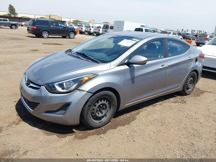 2016 Hyundai Elantra VIN KMHDH4AE4GU511513 IAAI salvage auction — NORMAL WEAR, Clear - Dealer Only (California), sold $925 on 2026-07-29 (photo 2)