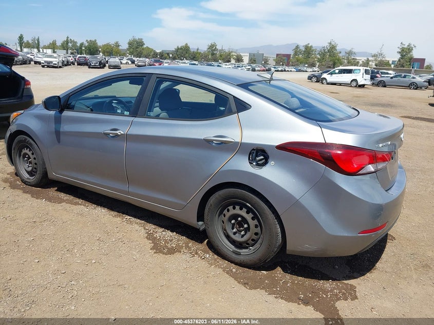 2016 Hyundai Elantra VIN KMHDH4AE4GU511513 IAAI salvage auction — NORMAL WEAR, Clear - Dealer Only (California), sold $925 on 2026-07-29 (photo 3)