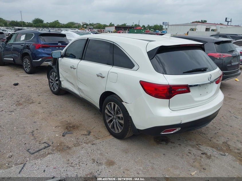 2015 Acura Mdx VIN 5FRYD3H41FB013221 IAAI salvage auction — FRONT & REAR, Original (Texas), sold $2,650 on 2026-07-25 (photo 3)