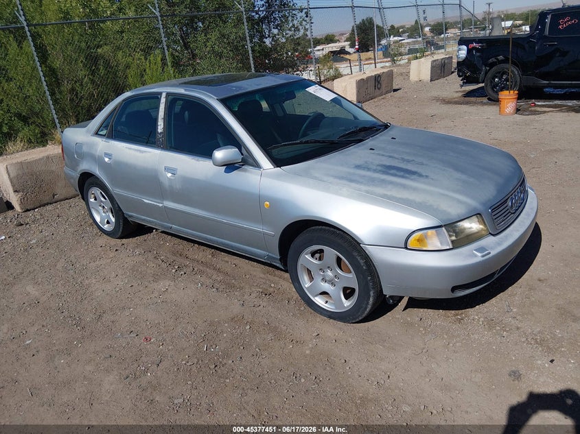 1998 Audi A4 VIN WAUED68D7WA004566 IAAI salvage auction — NORMAL WEAR, Clear (New Mexico), sold $250 on 2026-07-13 (photo 1)