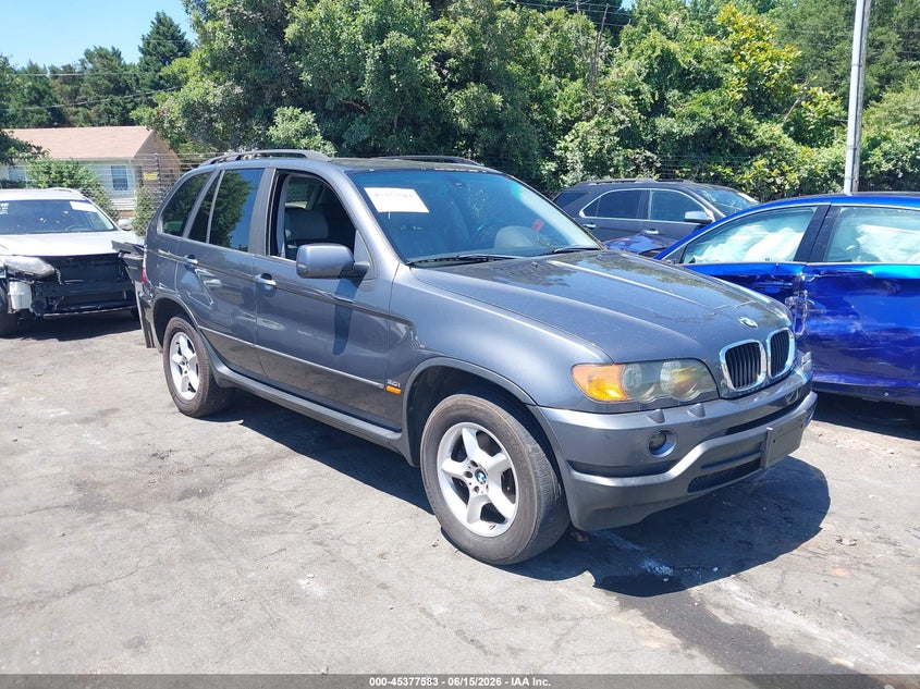 2002 BMW X5 VIN 5UXFA53562LP43435 IAAI salvage auction — NORMAL WEAR, Clear (North Carolina), sold $325 on 2026-07-23 (photo 1)