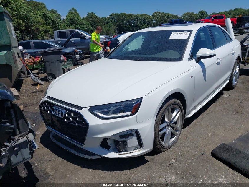 2020 Audi A4 VIN WAUDNAF4XLN006573 IAAI salvage auction — RIGHT FRONT, Salvage (North Carolina), sold $8,150 on 2026-07-16 (photo 2)