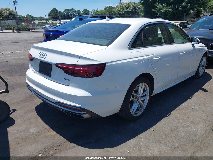 2020 Audi A4 VIN WAUDNAF4XLN006573 IAAI salvage auction — RIGHT FRONT, Salvage (North Carolina), sold $8,150 on 2026-07-16 (photo 4)