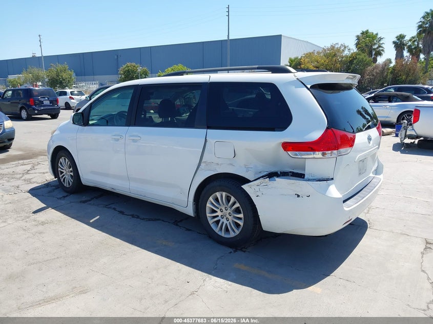 2014 Toyota Sienna VIN 5TDYK3DC3ES455111 IAAI salvage auction — LEFT REAR, Salvage (California), sold $2,950 on 2026-07-13 (photo 3)