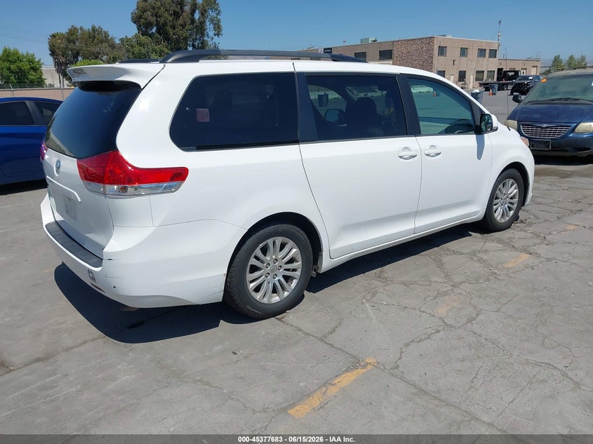 2014 Toyota Sienna VIN 5TDYK3DC3ES455111 IAAI salvage auction — LEFT REAR, Salvage (California), sold $2,950 on 2026-07-13 (photo 4)