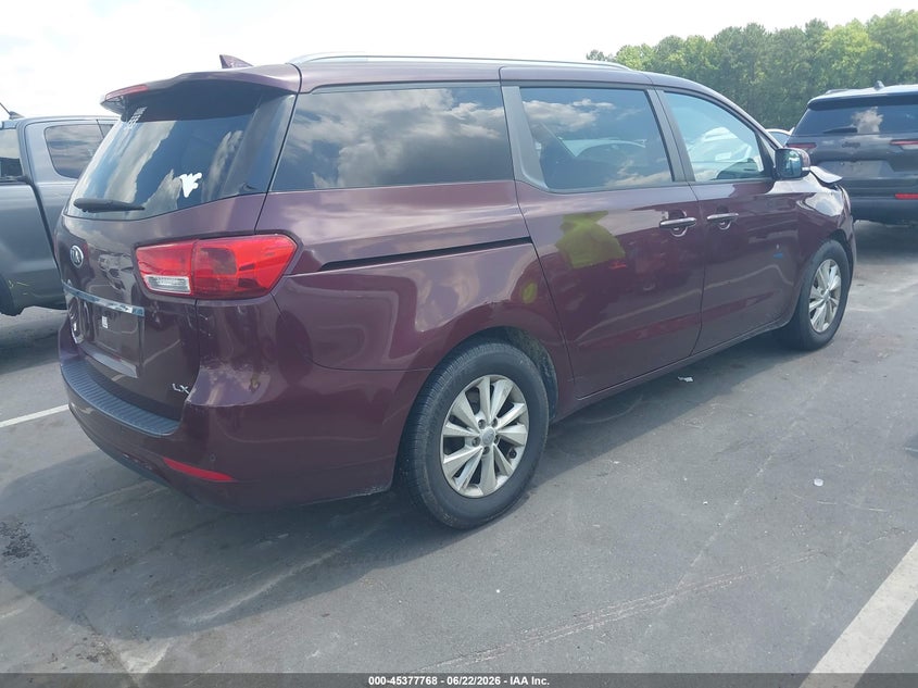 2016 Kia SEDONA VIN KNDMB5C1XG6171987 IAAI salvage auction — FRONT END, Salvage (North Carolina), sold $1,425 on 2026-07-22 (photo 4)