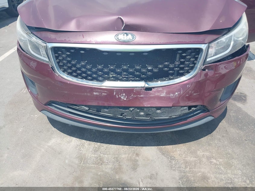 2016 Kia SEDONA VIN KNDMB5C1XG6171987 IAAI salvage auction — FRONT END, Salvage (North Carolina), sold $1,425 on 2026-07-22 (photo 6)