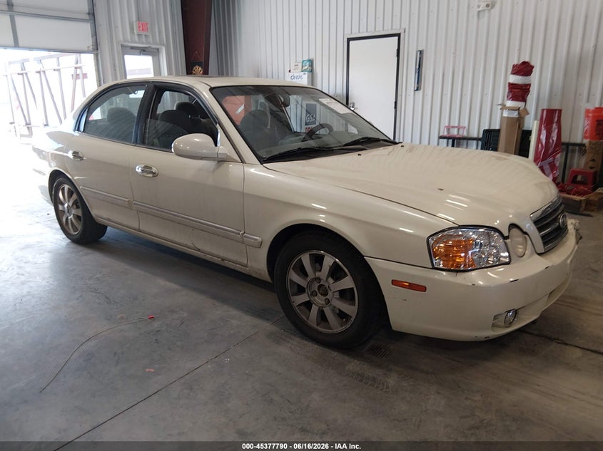 2004 Kia Optima VIN KNAGD128845330440 IAAI salvage auction — LEFT FRONT, Salvage (Colorado), sold $150 on 2026-07-22 (photo 1)