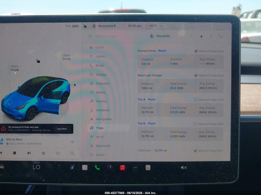 2024 Tesla Model y VIN 7SAYGDEE7RF182288 IAAI salvage auction — LEFT REAR, Clear (California), sold $28,100 on 2026-07-08 (photo 7)