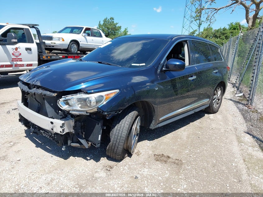 2015 Infiniti Qx60 VIN 5N1AL0MMXFC548096 IAAI salvage auction — FRONT END, Salvage Title, sold $500 on 2026-07-28 (photo 2)