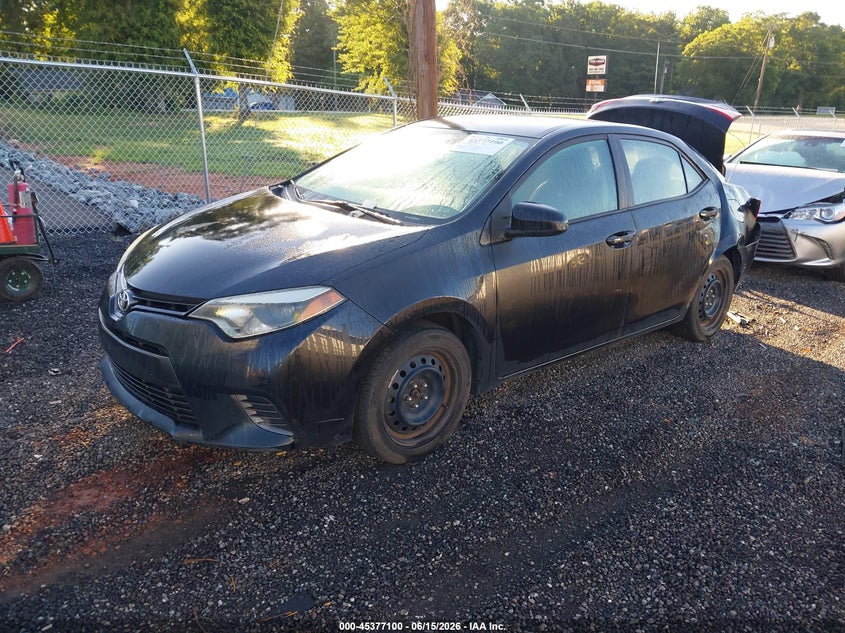 2015 Toyota Corolla VIN 5YFBURHE9FP344295 IAAI salvage auction — LEFT REAR, Salvage (North Carolina), sold $2,250 on 2026-07-07 (photo 2)
