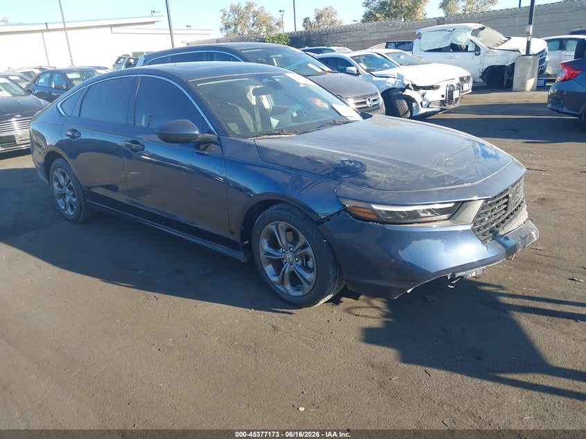 2024 Honda Accord VIN 1HGCY1F38RA051638 IAAI salvage auction — LEFT FRONT, Salvage Title, sold $5,300 on 2026-07-26 (photo 1)