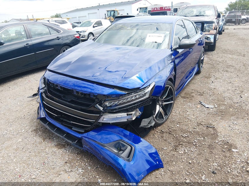 2021 Honda Accord VIN 1HGCV1F38MA124587 IAAI salvage auction — FRONT END, Salvage (Indiana), sold $3,750 on 2026-07-25 (photo 2)