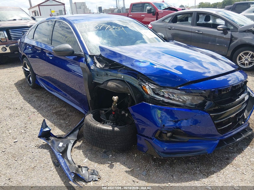 2021 Honda Accord VIN 1HGCV1F38MA124587 IAAI salvage auction — FRONT END, Salvage (Indiana), sold $3,750 on 2026-07-25 (photo 6)