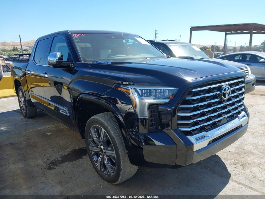 2023 Toyota Tundra VIN 5TFVC5DB6PX031227 IAAI salvage auction — LEFT FRONT, Salvage (California), sold $43,250 on 2026-07-16 (photo 1)