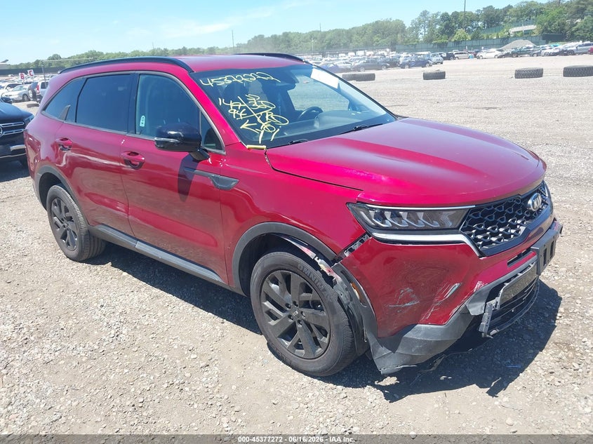 2021 Kia Sorento VIN 5XYRLDLC2MG021573 IAAI salvage auction — FRONT END, Mv-907A (New York), sold $8,025 on 2026-07-28 (photo 1)