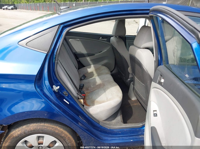 2017 Hyundai Accent VIN KMHCT4AE5HU251828 IAAI salvage auction — REAR END, Salvage (South Carolina), sold $800 on 2026-07-21 (photo 8)