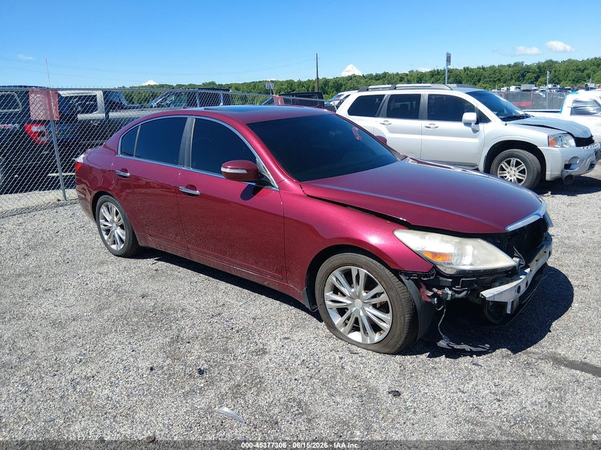2010 Hyundai Genesis VIN KMHGC4DE0AU099489 IAAI salvage auction — FRONT END, Salvage - Greater Than 75% (Maryland), sold $675 on 2026-07-16 (photo 1)