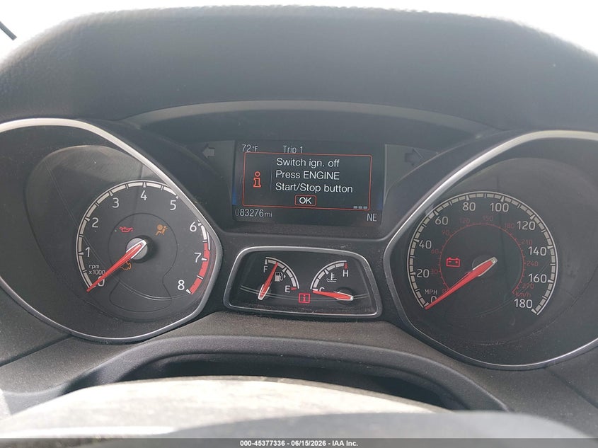 2015 Ford Focus st VIN 1FADP3L93FL341107 IAAI salvage auction — FRONT END, Salvage Title, sold $375 on 2026-07-31 (photo 7)