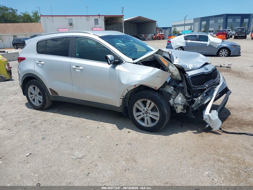 2017 Kia Sportage VIN KNDPM3AC2H7080014 IAAI salvage auction — FRONT END, Rebuildable (Florida), sold $1,800 on 2026-07-07 (photo 1)