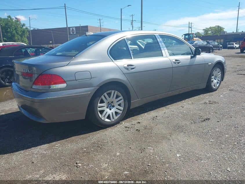 2003 BMW 7er VIN WBAGN63433DR12505 IAAI salvage auction — RIGHT SIDE, Clear (Michigan), sold $650 on 2026-07-09 (photo 4)