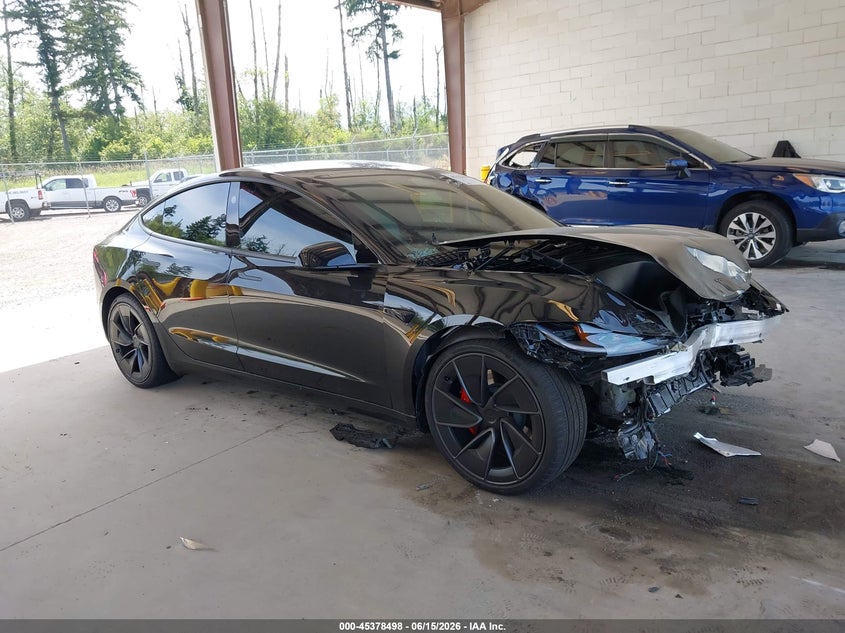 2026 Tesla Model 3 VIN 5YJ3E1ETXTF181640 IAAI salvage auction — FRONT END, Bill Of Sale (Washington), sold $10,800 on 2026-07-09 (photo 1)