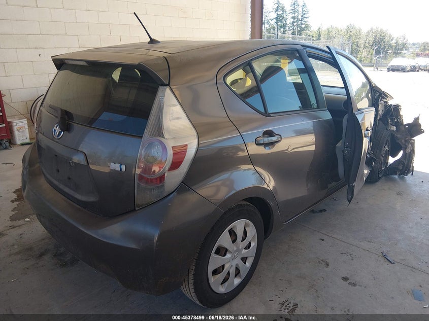 2012 Toyota Prius c VIN JTDKDTB31C1022982 IAAI salvage auction — RIGHT FRONT, Bill Of Sale (Washington), sold $825 on 2026-07-16 (photo 4)