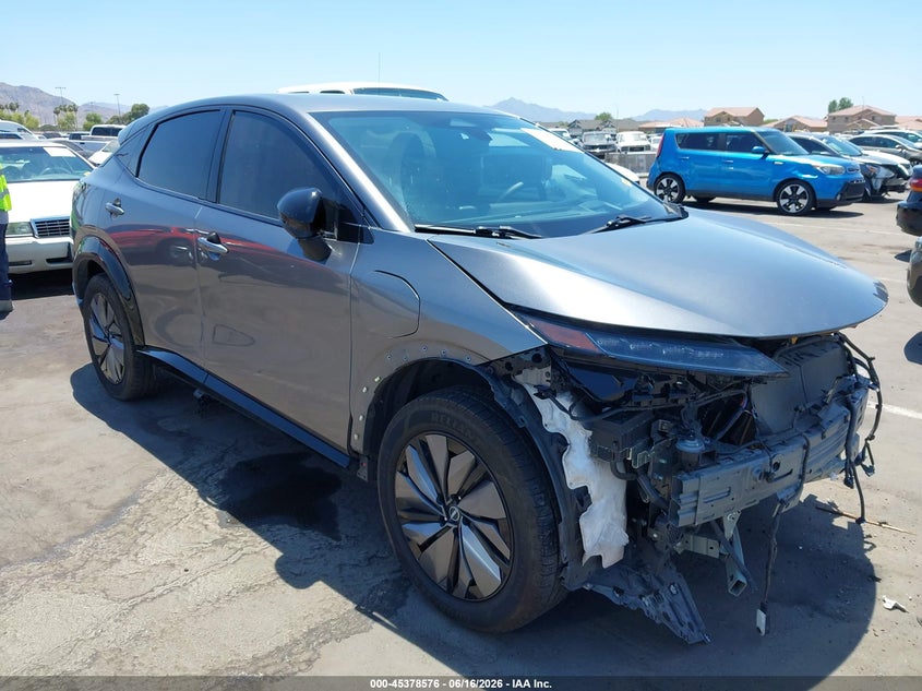 2024 Nissan Ariya VIN JN1CF0BB2RM738336 IAAI salvage auction — FRONT END, Salvage (Arizona), sold $5,525 on 2026-07-21 (photo 1)