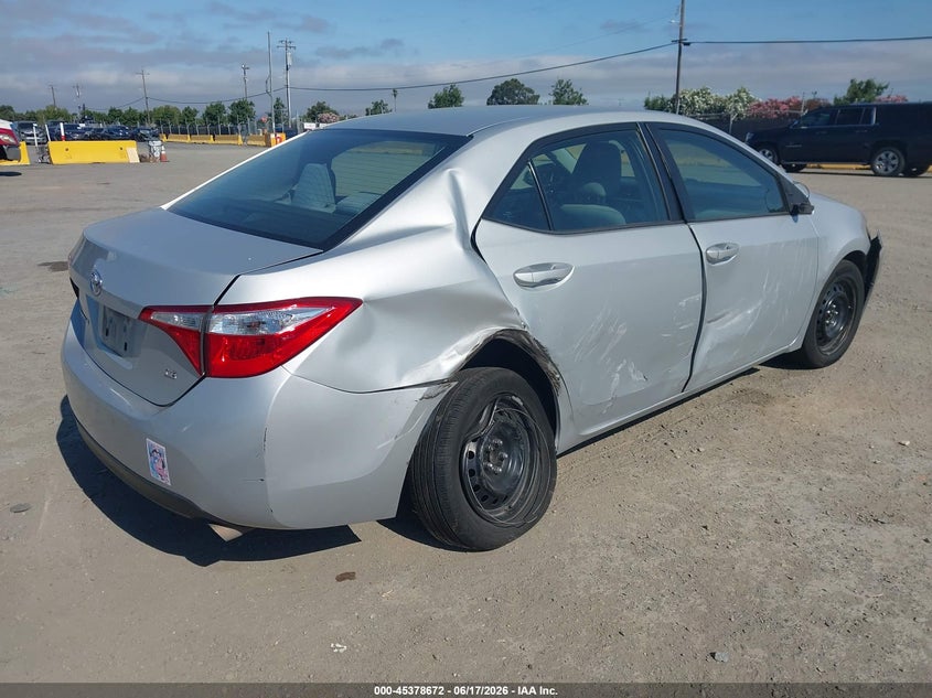 2016 Toyota Corolla VIN 2T1BURHE3GC571323 IAAI salvage auction — RIGHT REAR, Salvage (California), sold $1,850 on 2026-07-09 (photo 4)