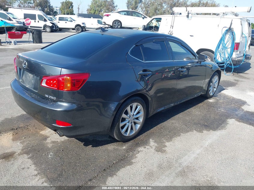 2009 Lexus Is 250 VIN JTHBK262592093072 IAAI salvage auction — LEFT FRONT, Salvage (California), sold $925 on 2026-07-10 (photo 4)