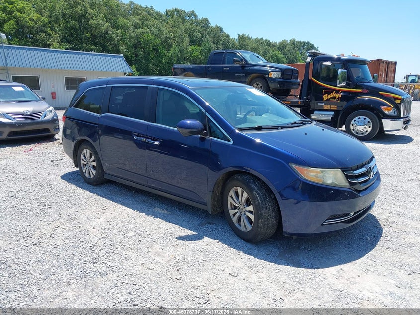 2014 Honda Odyssey VIN 5FNRL5H66EB133245 IAAI salvage auction — LEFT SIDE, Salvage Title, sold $825 on 2026-07-23 (photo 1)