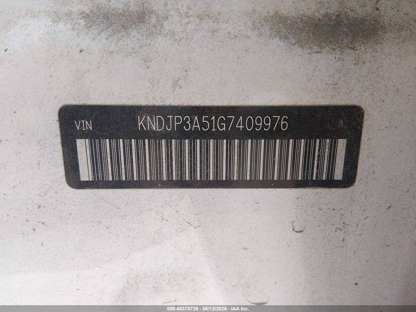 2016 Kia Soul VIN KNDJP3A51G7409976 IAAI salvage auction — FRONT END, Salvage (North Carolina), sold $25 on 2026-07-22 (photo 9)
