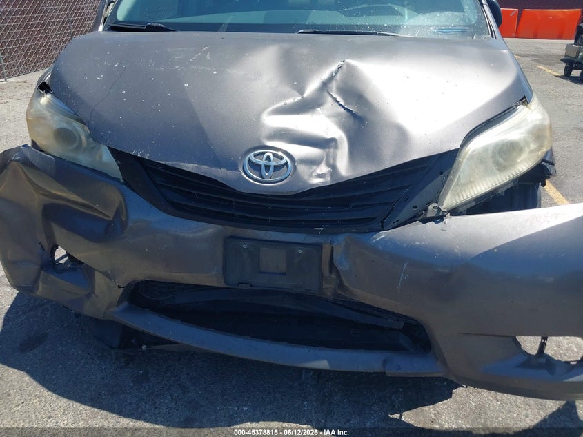 2013 Toyota Sienna VIN 5TDZK3DC6DS358052 IAAI salvage auction — FRONT END, Salvage (California), sold $1,150 on 2026-07-13 (photo 6)