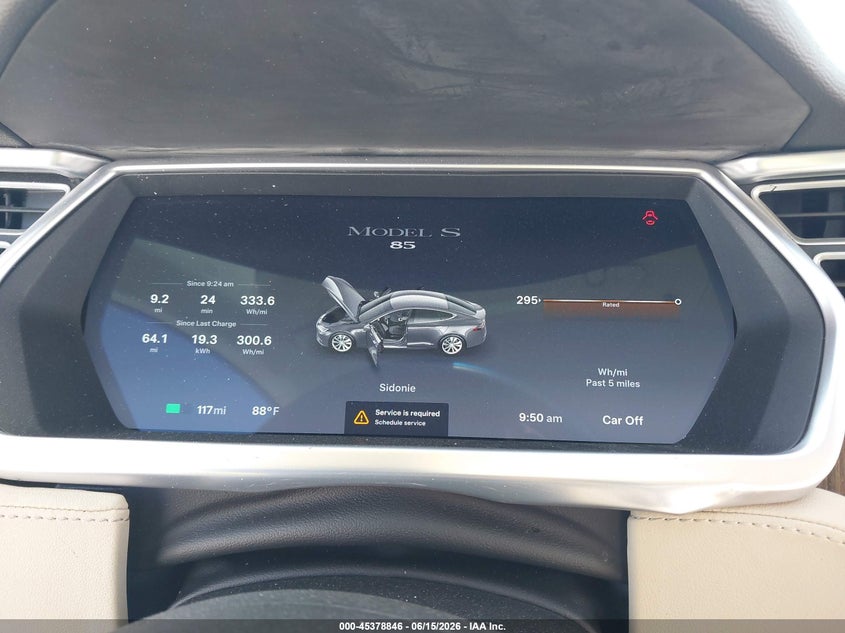 2013 Tesla Model s VIN 5YJSA1CN5DFP27368 IAAI salvage auction — FRONT & REAR, Salvage (California), sold $850 on 2026-07-08 (photo 7)