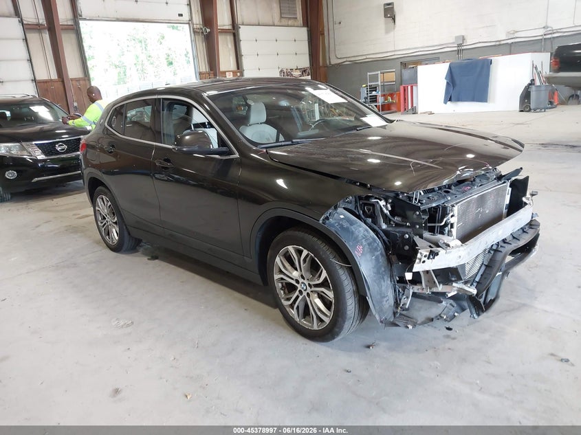 2018 BMW X2 VIN WBXYJ5C35JEF77376 IAAI salvage auction — FRONT END, Mv-907A (New York), sold $25 on 2026-07-29 (photo 1)
