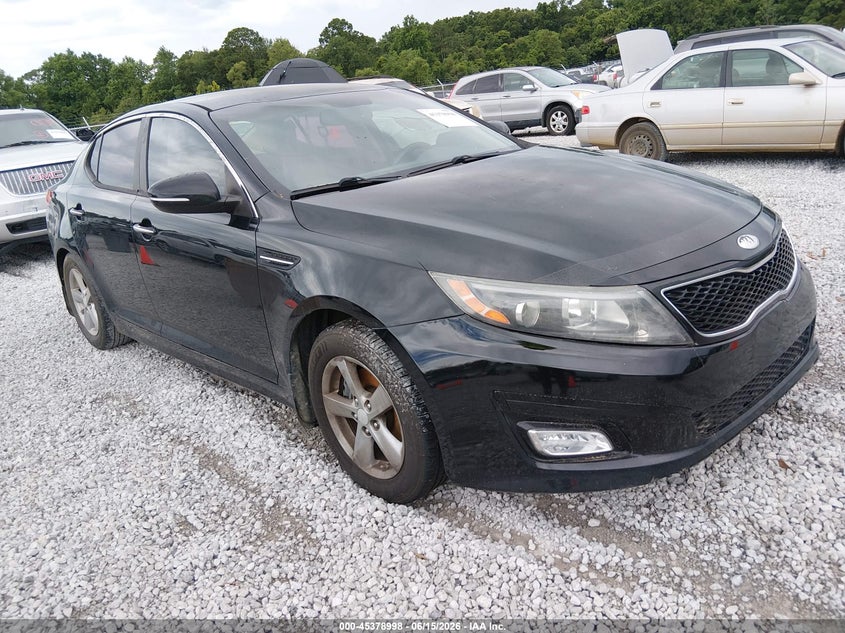 2014 Kia Optima VIN 5XXGM4A71EG306376 IAAI salvage auction — LEFT REAR, Clear (Alabama), sold $150 on 2026-07-09 (photo 1)