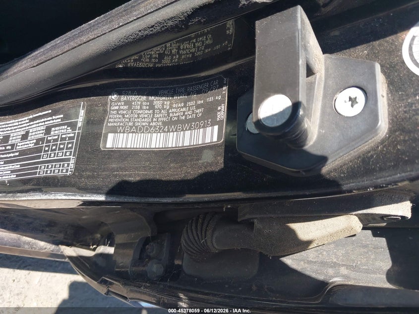 1998 BMW 5 series VIN WBADD6324WBW30913 IAAI salvage auction — NORMAL WEAR, Salvage (Texas), sold $200 on 2026-08-06 (photo 9)