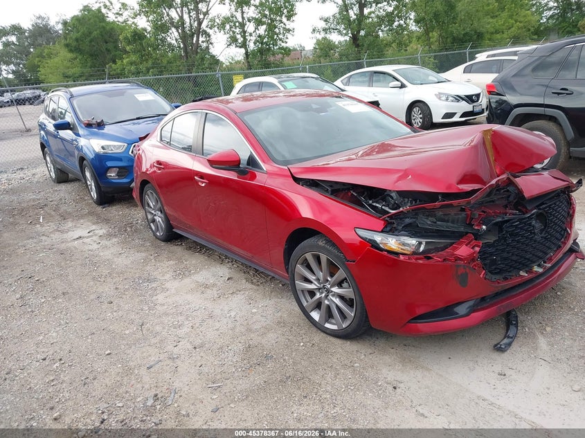 2020 Mazda 3 VIN JM1BPBDM6L1171735 IAAI salvage auction — FRONT & REAR, Salvage (Illinois), sold $475 on 2026-07-14 (photo 1)