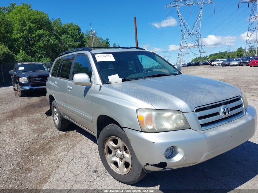 2006 Toyota Highlander VIN JTEGD21AX60146965 IAAI salvage auction — NORMAL WEAR, Clear (Pennsylvania), sold $1,125 on 2026-07-17 (photo 1)