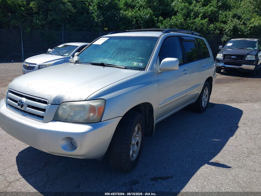 2006 Toyota Highlander VIN JTEGD21AX60146965 IAAI salvage auction — NORMAL WEAR, Clear (Pennsylvania), sold $1,125 on 2026-07-17 (photo 2)