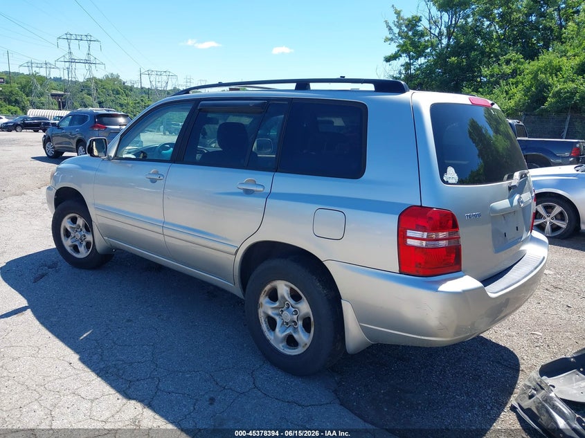 2006 Toyota Highlander VIN JTEGD21AX60146965 IAAI salvage auction — NORMAL WEAR, Clear (Pennsylvania), sold $1,125 on 2026-07-17 (photo 3)