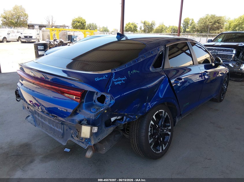 2021 Kia K5 VIN 5XXG64J29MG065227 IAAI salvage auction — REAR END, Salvage (California), sold $6,300 on 2026-07-21 (photo 4)